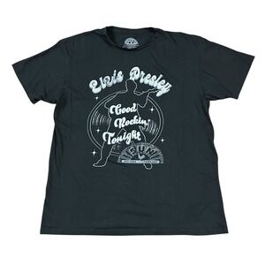 Elvis Presley size Large T Shirt Sun‎ Record Company Black Good Rockin Tonight